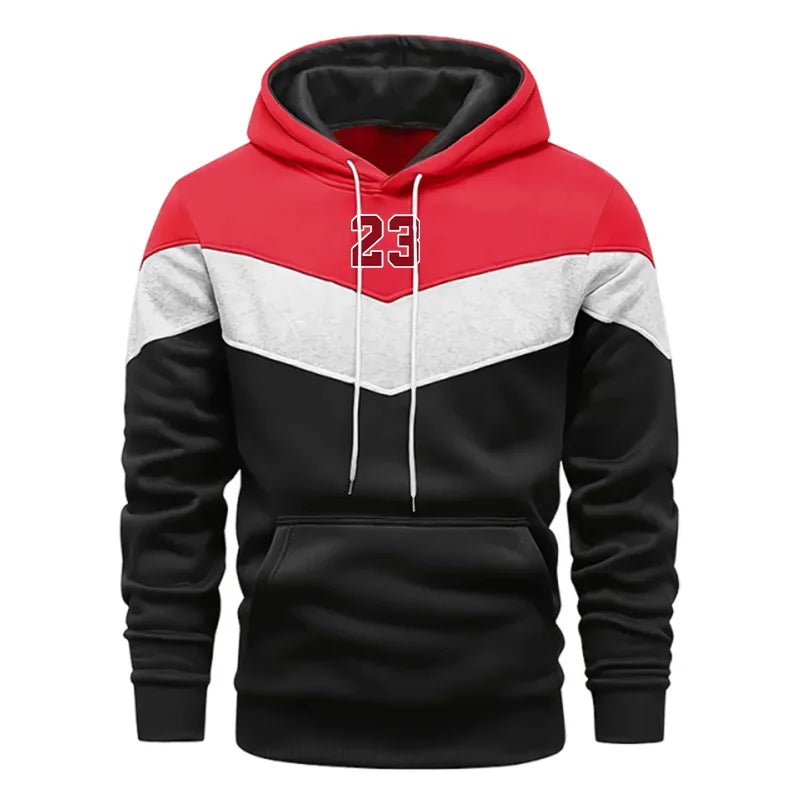 Fashion Mens Hoodies Print Casual Tricolor Sweatshirts Outdoors Sports Jogging Mens Clothing Autumn Winter Streetwear Tops 2025