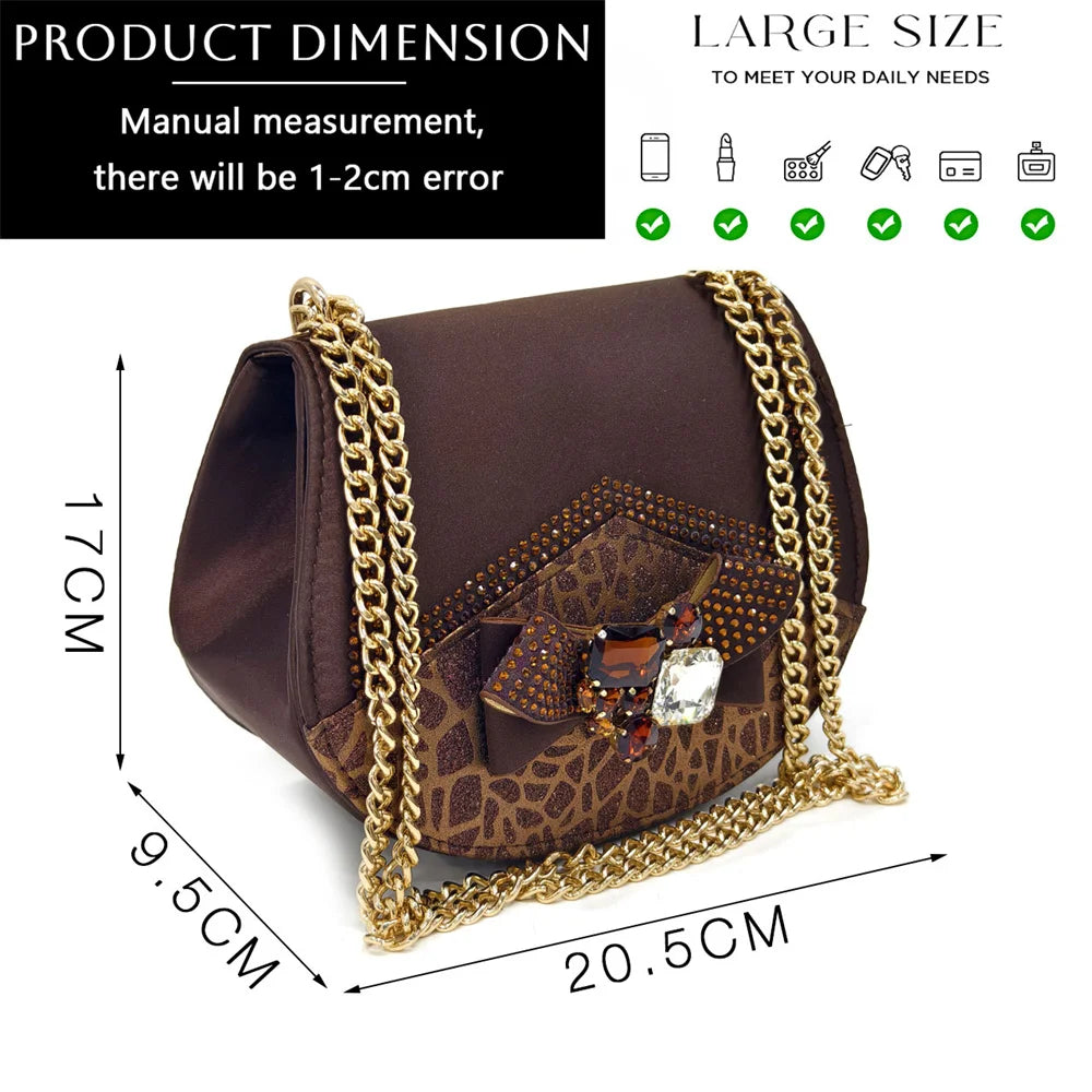 Venus Chan Nigerian Women Heel Party Shoes and Bag Set Royal Blue Colour Rhinestone Handbag Italian Design Wedding INS 2024