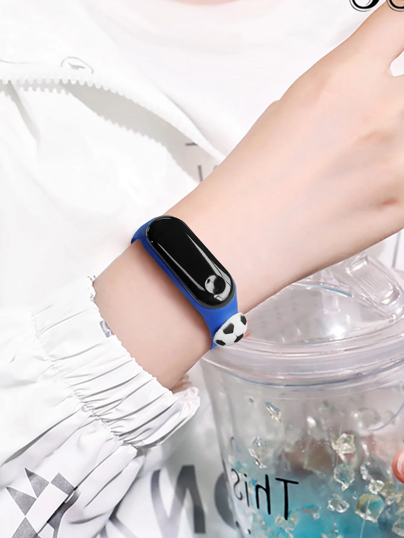 New Children's Outdoor Sports Watch Bracelet Simple Cartoon Football Student Electronic Watch Children's Festival Gift