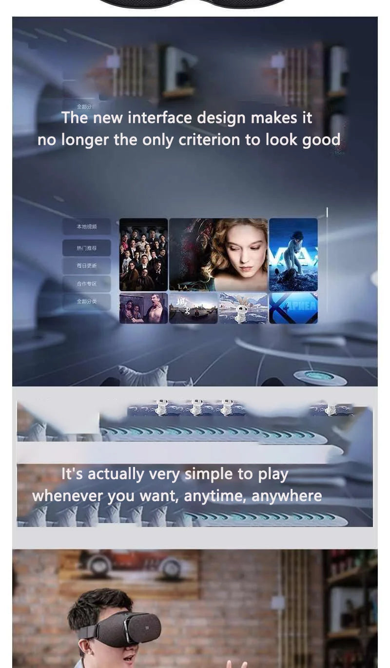 Original Xiaomi VR Glasses PLAY2 Phone Kit Black Tech Virtual Reality 3D Headset - Smart Gaming Helmet & Fashion Goggles