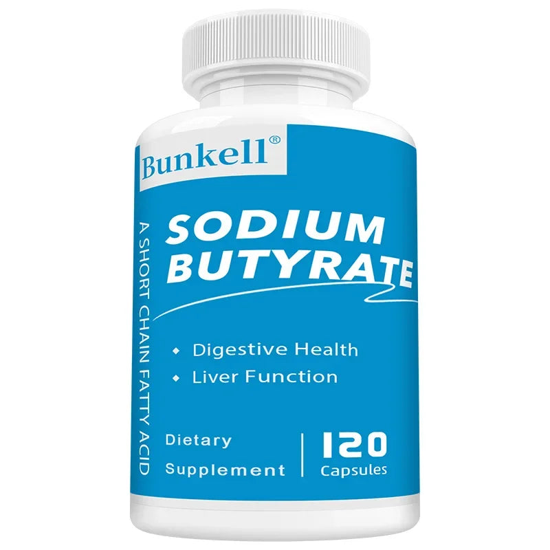 Sodium Butyrate Gut Health Supplement - Helps Gut Health, Detox and Cleansing of The Liver, Digestive Health,120 Capsules