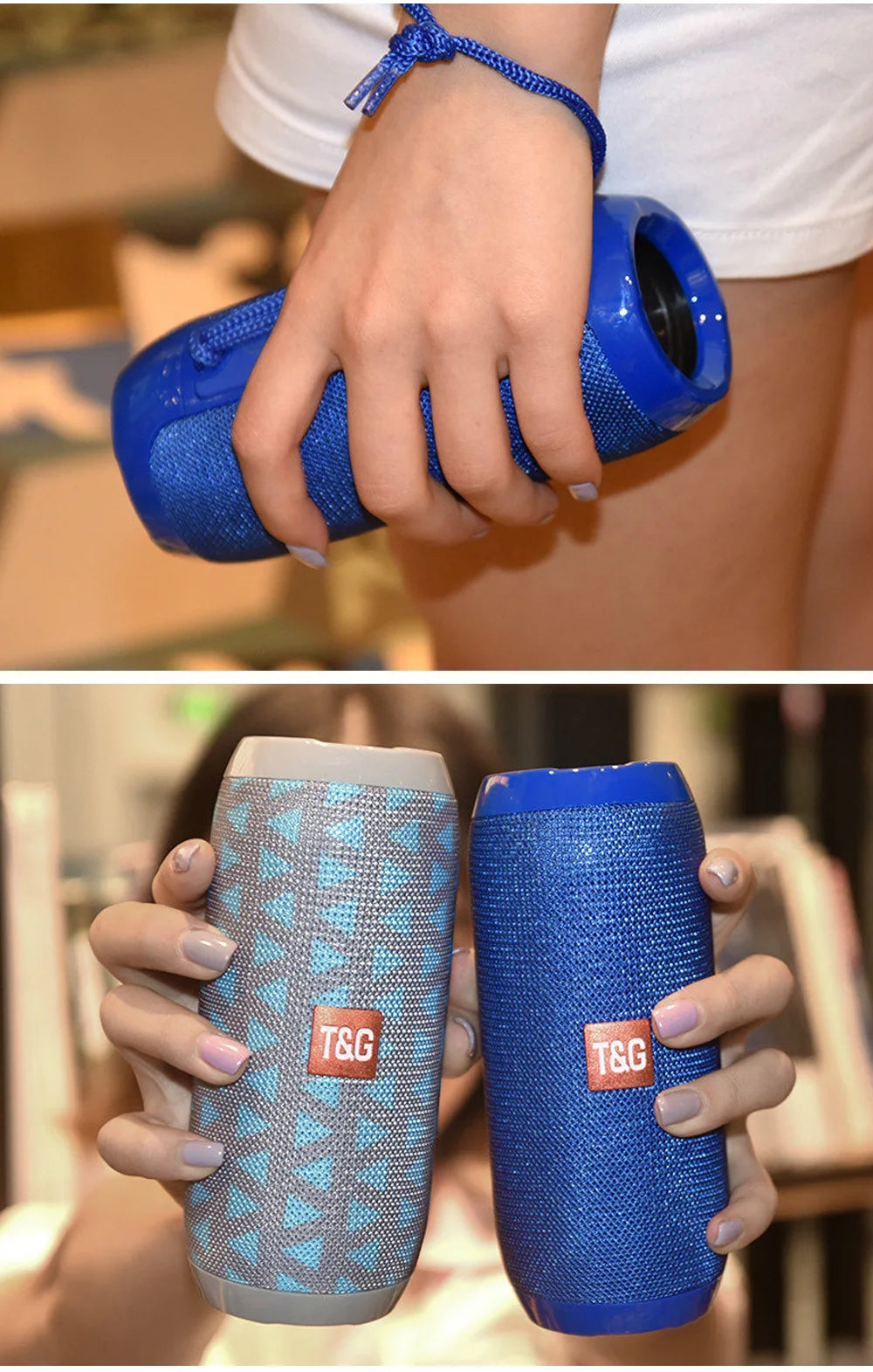 مكبر صوت بلوتوث T&amp;G TG117 محمول TWS صندوق صوت مقاوم للماء مكبر صوت محيطي ستيريو خارجي يدعم TF راديو FM