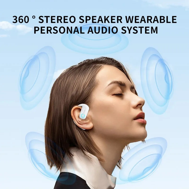 Bluetooth 5.4 Open Wireless Headset 180° Rotation Adjustable Left Right Ear Universal Ear-Hook Earphone With Mic Sport Business
