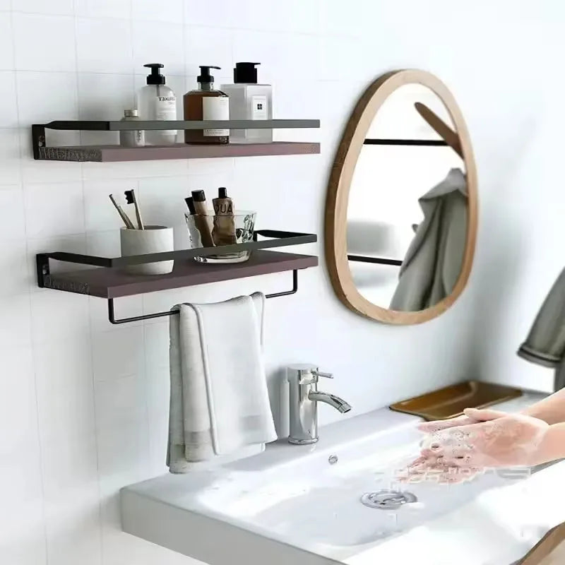 Bathroom Items Kitchen Solid Wood Bore Storage Shelf Floating Wall Shelves Accessories Organizer Hardwares Hardware Fixture Home