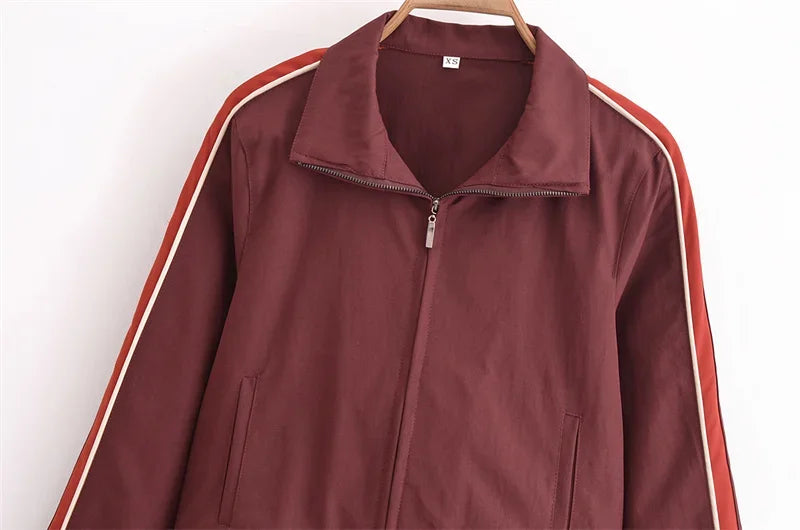 Women's Fashion Suit 2024 New Fall Side Stripe Long Sleeve Jacket Striped Casual Pants Elegant casual women's pantalon suit