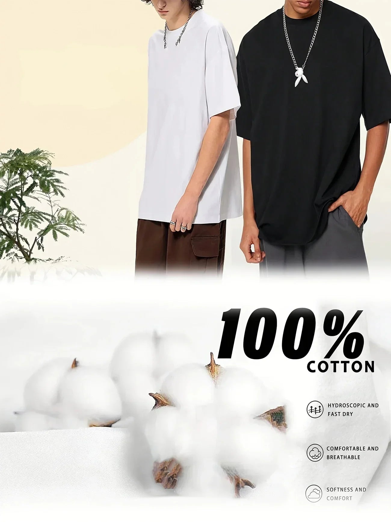 Fashion Mens T-shirt Cotton Printing Short Sleeved Daily Casual Tees Outdoor Sports Jogging Clothing Street Soft Loose T-shirt