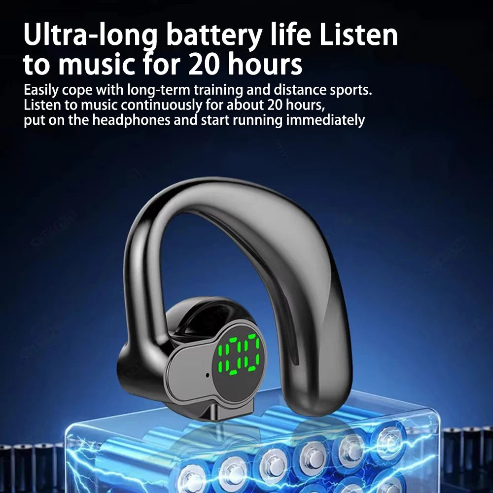 Bluetooth 5.4 wireless headphones, long battery life, single-ear digital display, sports, sleep and music headphones