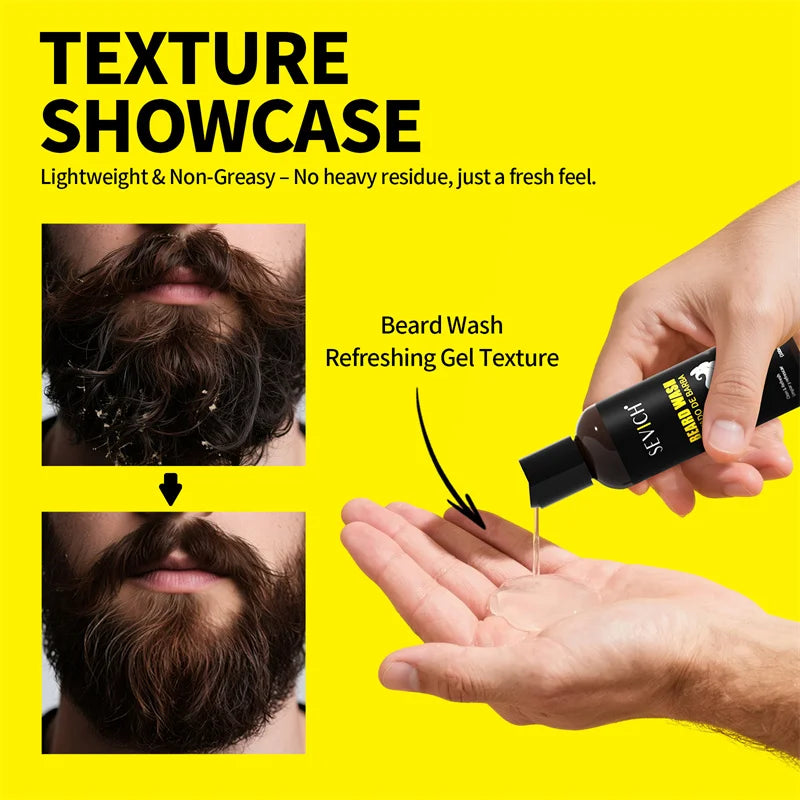 Men's Beard Care Kit Beard Clean Shampoo moisturize Beard Conditioner Beard Wash Natural Beard Care Beard Styling Products