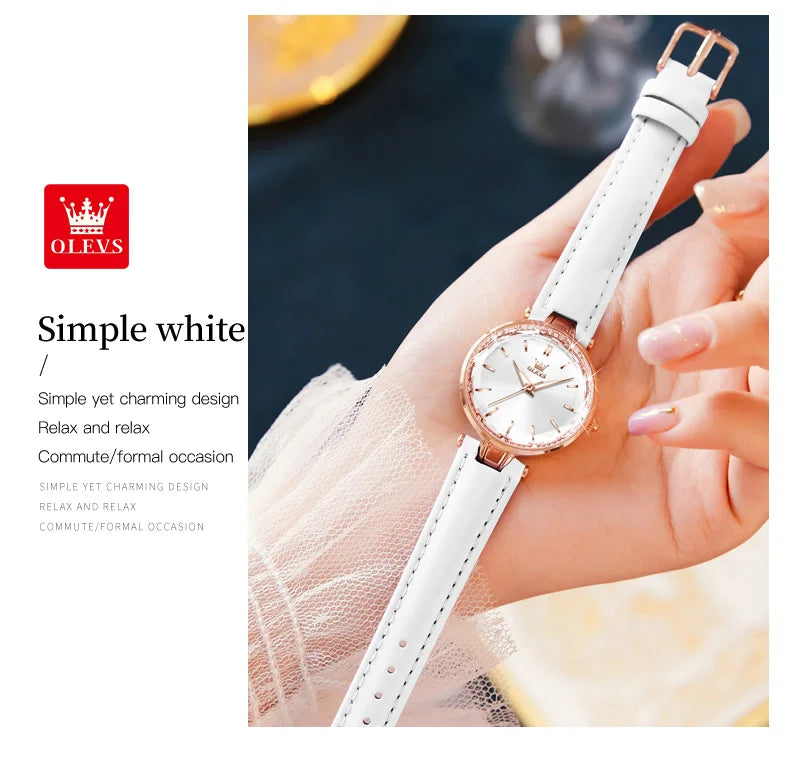 OLEVS Brand watch fashion diamond-encrusted outer ring ladies quartz watch waterproof watch 6645 SwiftNest