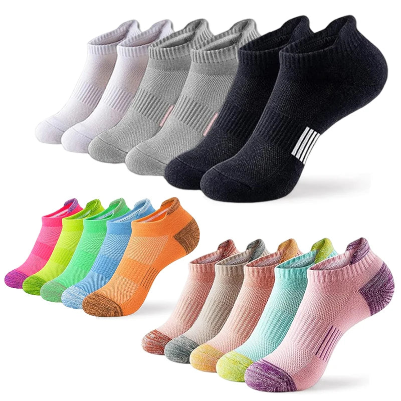 6 pairs of outdoor sports women's socks, comfortable and breathable sports socks, suitable for running, hiking, leisure wear