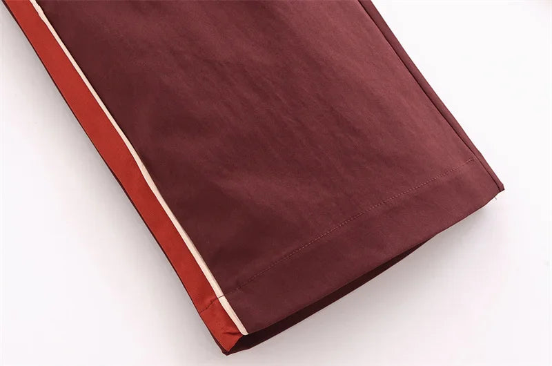 Women's Fashion Suit 2024 New Fall Side Stripe Long Sleeve Jacket Striped Casual Pants Elegant casual women's pantalon suit