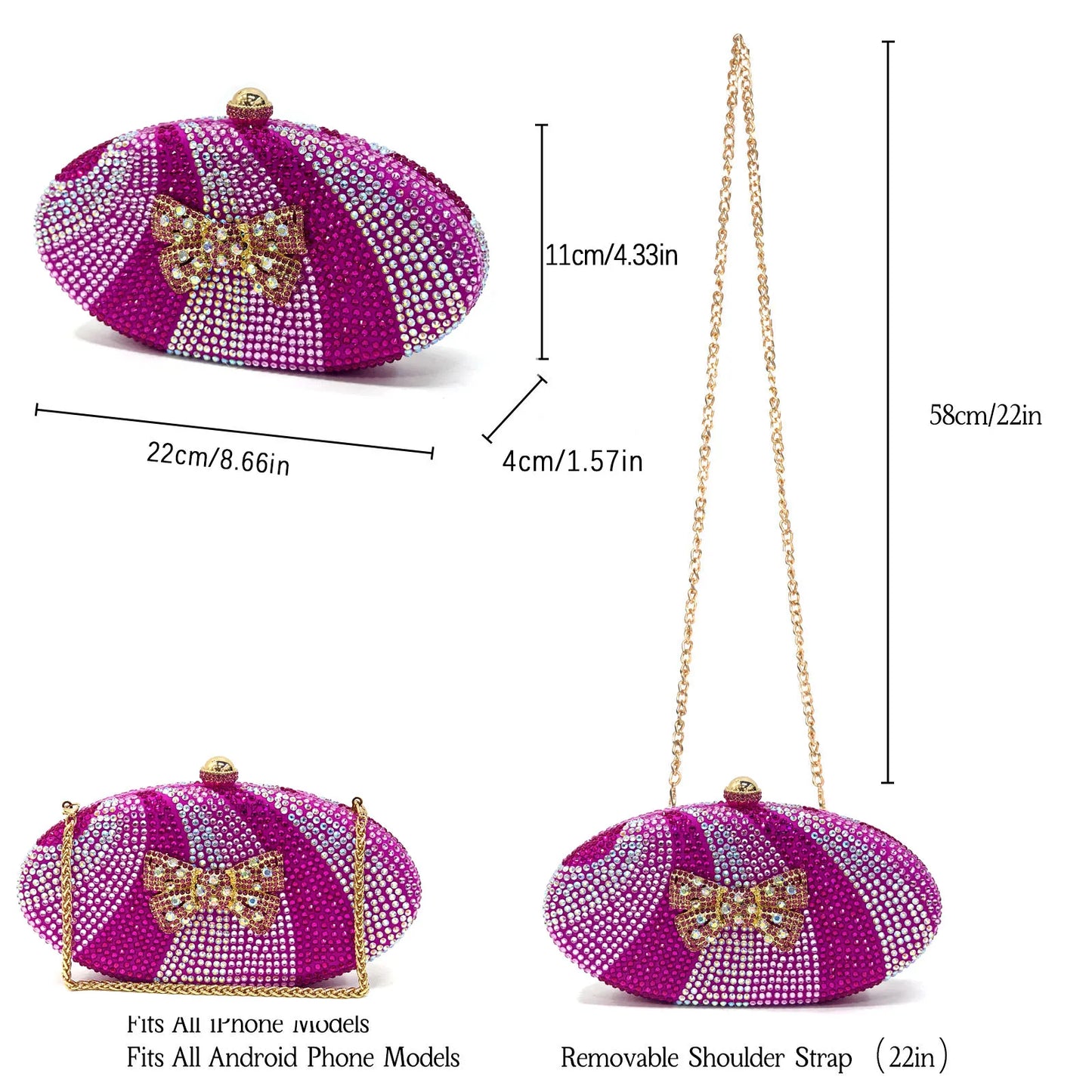 حذاء نسائي بتصميم إيطالي من فينوس تشان وحقيبة فراشة مرصعة بأحجار الراين - مثالي لحفلات الزفاف وإكسسوارات العرائس
