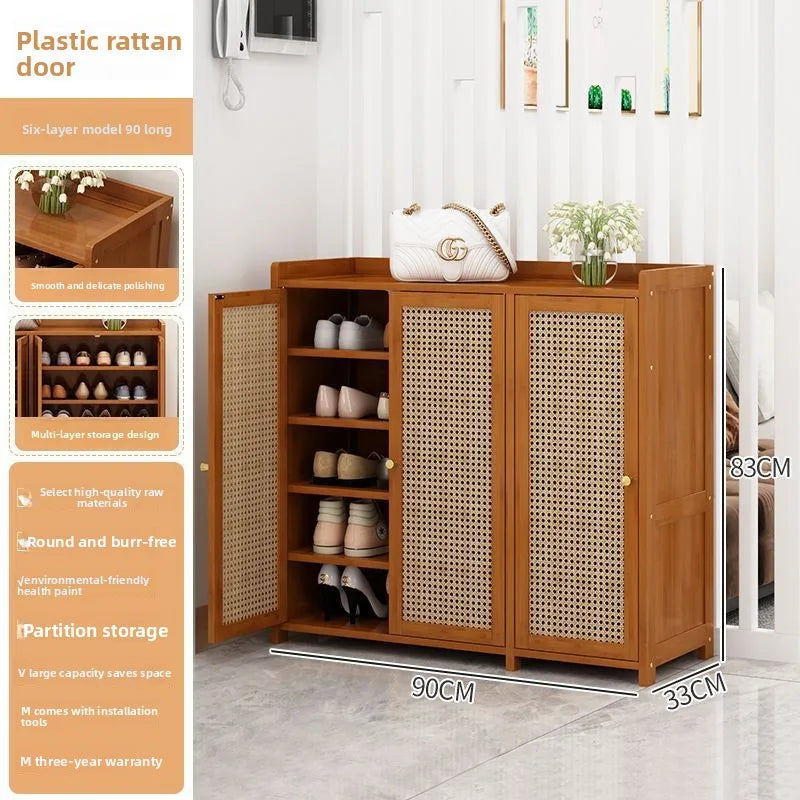 Home shoe cabinet multi-layer large-capacity shoe rack dustproof and breathable entrance storage cabinet