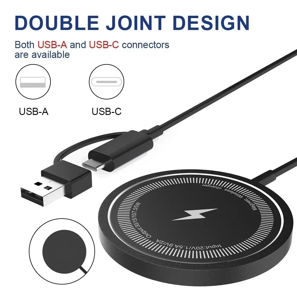 Magnetic Phone Wireless Charger Pad Desktop PD/USB Port Chargers Fast Charging for iPhone 16 15 14 13 12 Pro Max Airpods