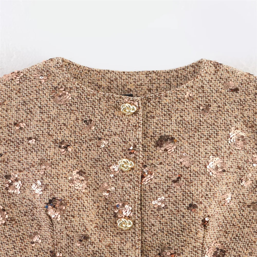 New women's clothing European and American style fashion bead embroidery coarse flower cloth small fragrant style two-piece set SwiftNest