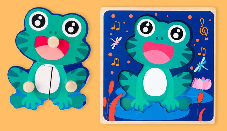 ألعاب أطفال ألغاز مونتيسوري الخشبية ألعاب أطفال لوحة الإمساك باليد حيوانات ألعاب تعليمية تعليمية للأطفال من عمر 1 إلى 3 سنوات