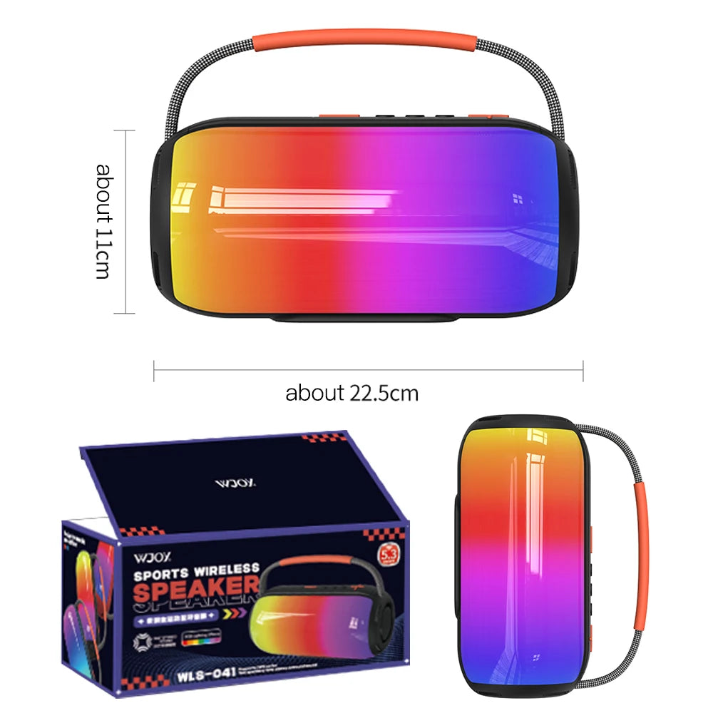 30W Bluetooth Speaker with Breathing Lamp Supports 2Pcs Tandem Portable Subwoofer Spatial Sound Effects 2400mAh Large Battery