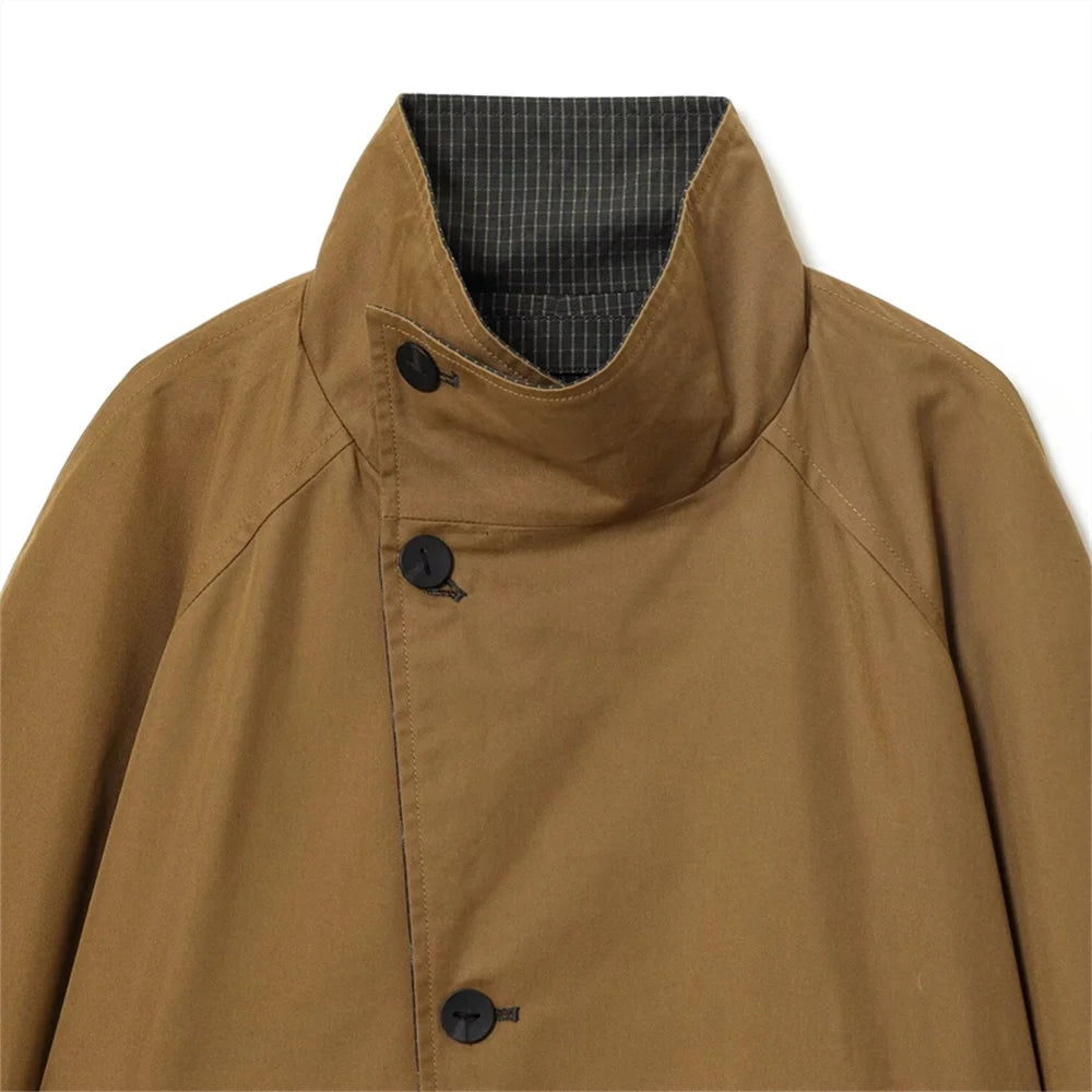 s new women's clothing is fashionable casual loose fit high neck design double-sided windbreaker jacket