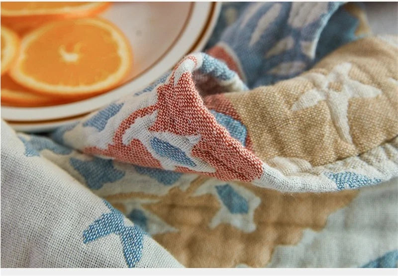 غطاء سرير من قماش موسلين قطني 100%، مفرش سرير موسلين قابل للتهوية، منسوجات منزلية، للبالغين والأطفال، أريكة من قماش الجاكار، بطانيات، ملاءة سرير