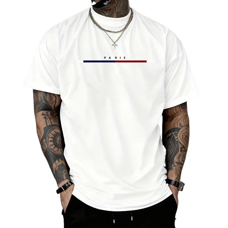 Fashion Mens T-shirt Cotton Printing Short Sleeved Daily Casual Tees Outdoor Sports Jogging Clothing Street Soft Loose T-shirt