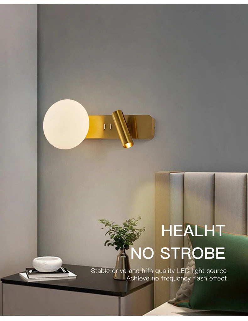 مصباح حائط LED بجانب السرير في غرفة النوم، مصباح حائط بسيط إبداعي قابل للتعديل، ممرات غرفة المعيشة الحديثة، أريكة، خلفية تلفزيون، أضواء جدارية