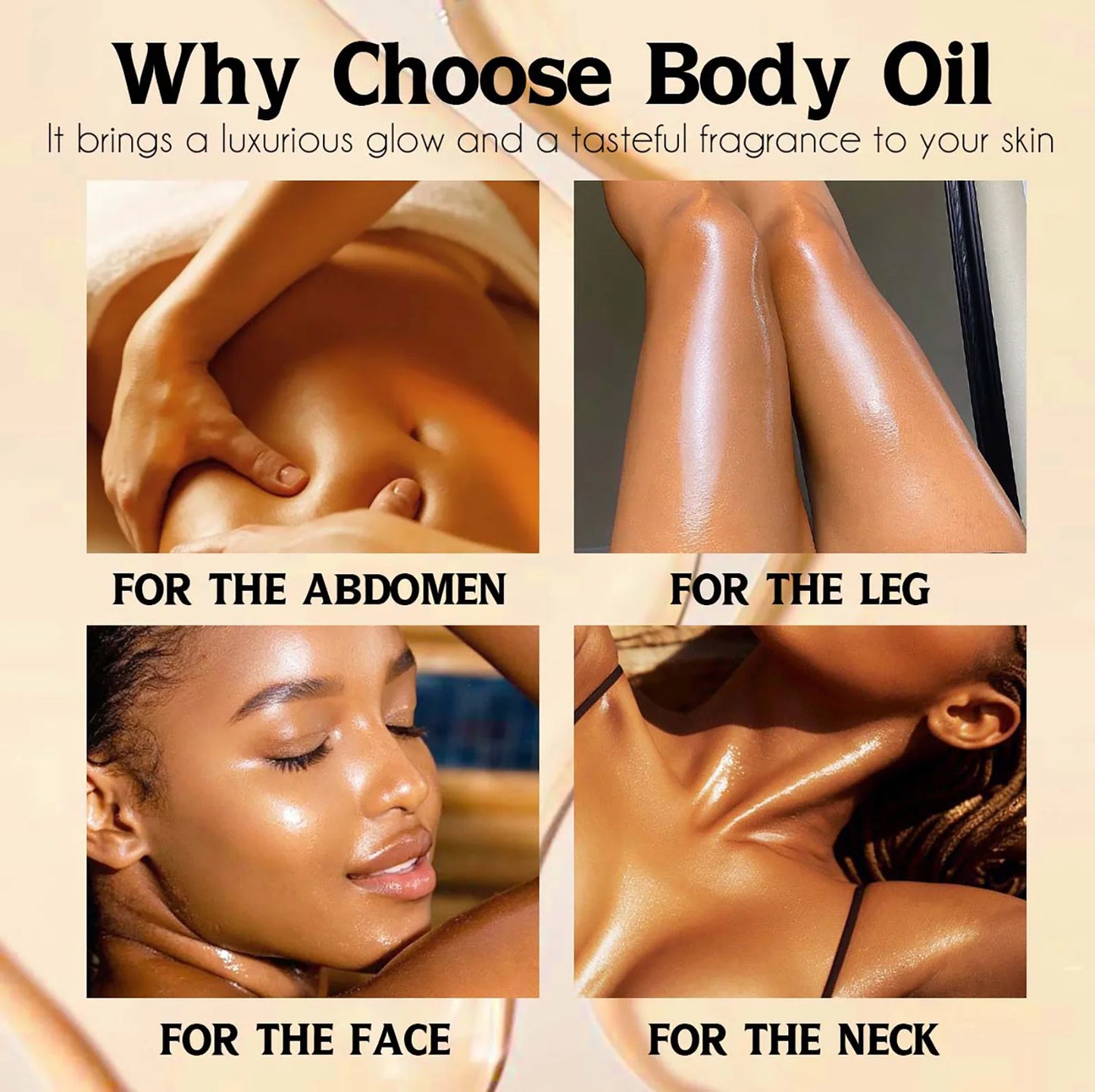 AILKE Whitening Body Oil, Moisturizing, Nourishing, Smooth Skin, Reduce Dark Spots, Suitable For All Skin Types, 300ml