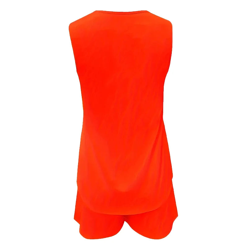 Women's Casual Fashion Set with Suspender Sleeveless Solid Color Top and Pants Set Summer Comfortable Clothing