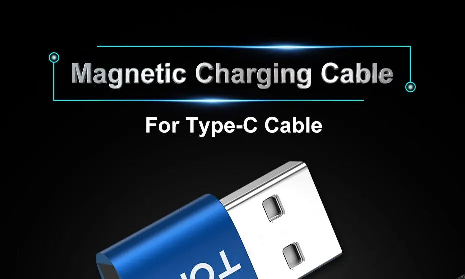 Magnetic Charging Cable 3 IN 1 TOPK 360 Rotation Magnetic Phone Charger Cable with LED Light for Micro USB Type C Cable