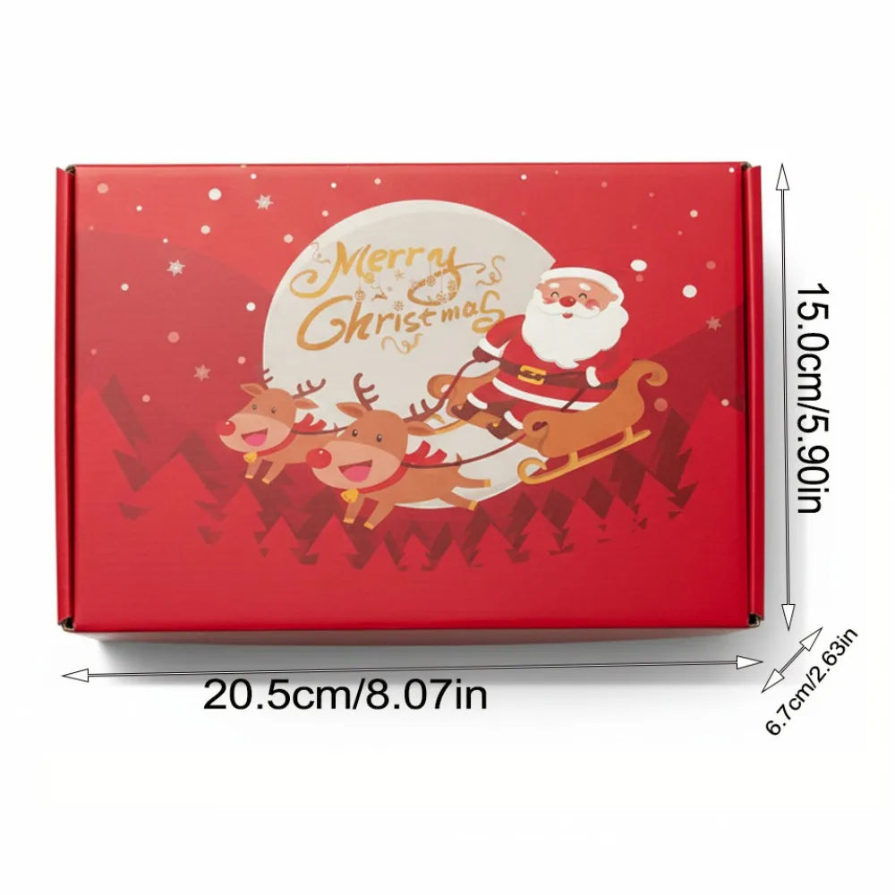 صندوق هدايا تجميل عيد الميلاد يتضمن لون الشفاه، ملمع الشفاه، أحمر الشفاه، قلم تحديد الشفاه، طقم ألوان مكياج سهل ومتين