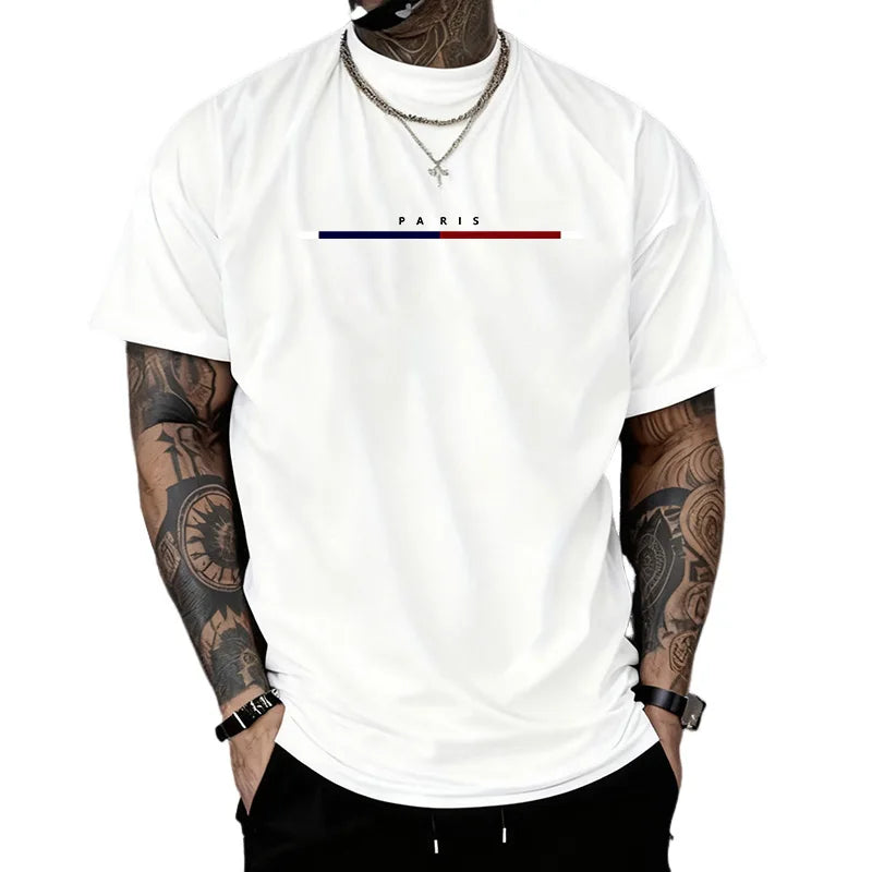 Fashion Mens T-shirt Cotton Printing Short Sleeved Daily Casual Tees Outdoor Sports Jogging Clothing Street Soft Loose T-shirt