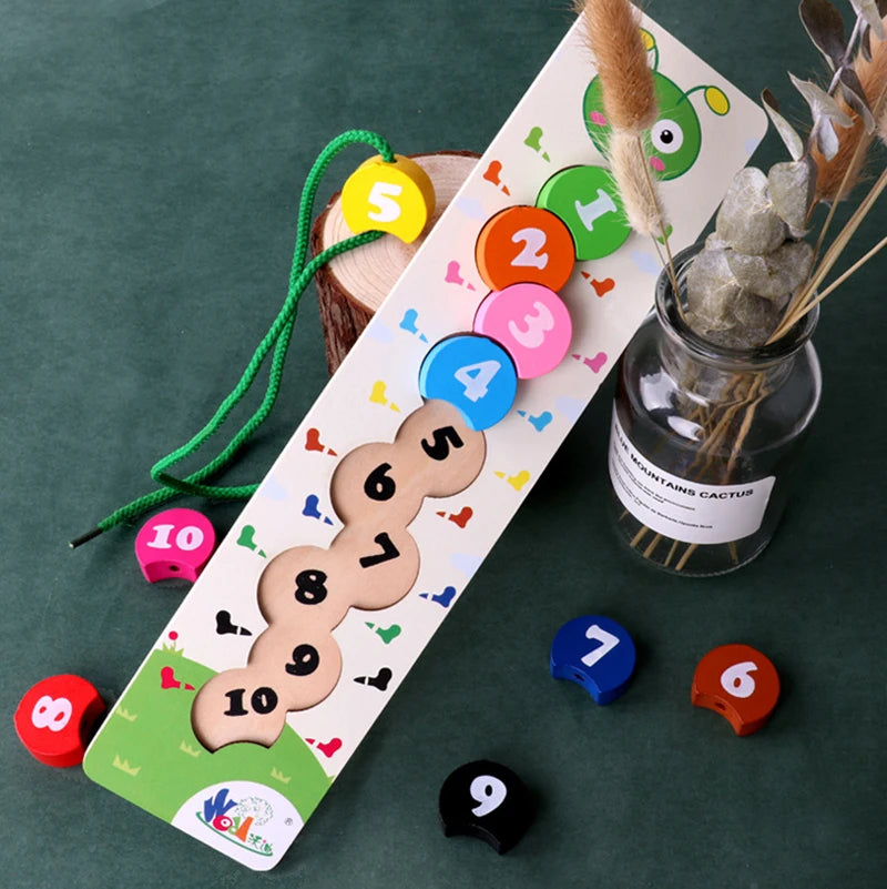 Wooden Lacing Toys for Toddlers Puzzle Preschool Activities Fine Motor Skills Early Educational Children Kids Games