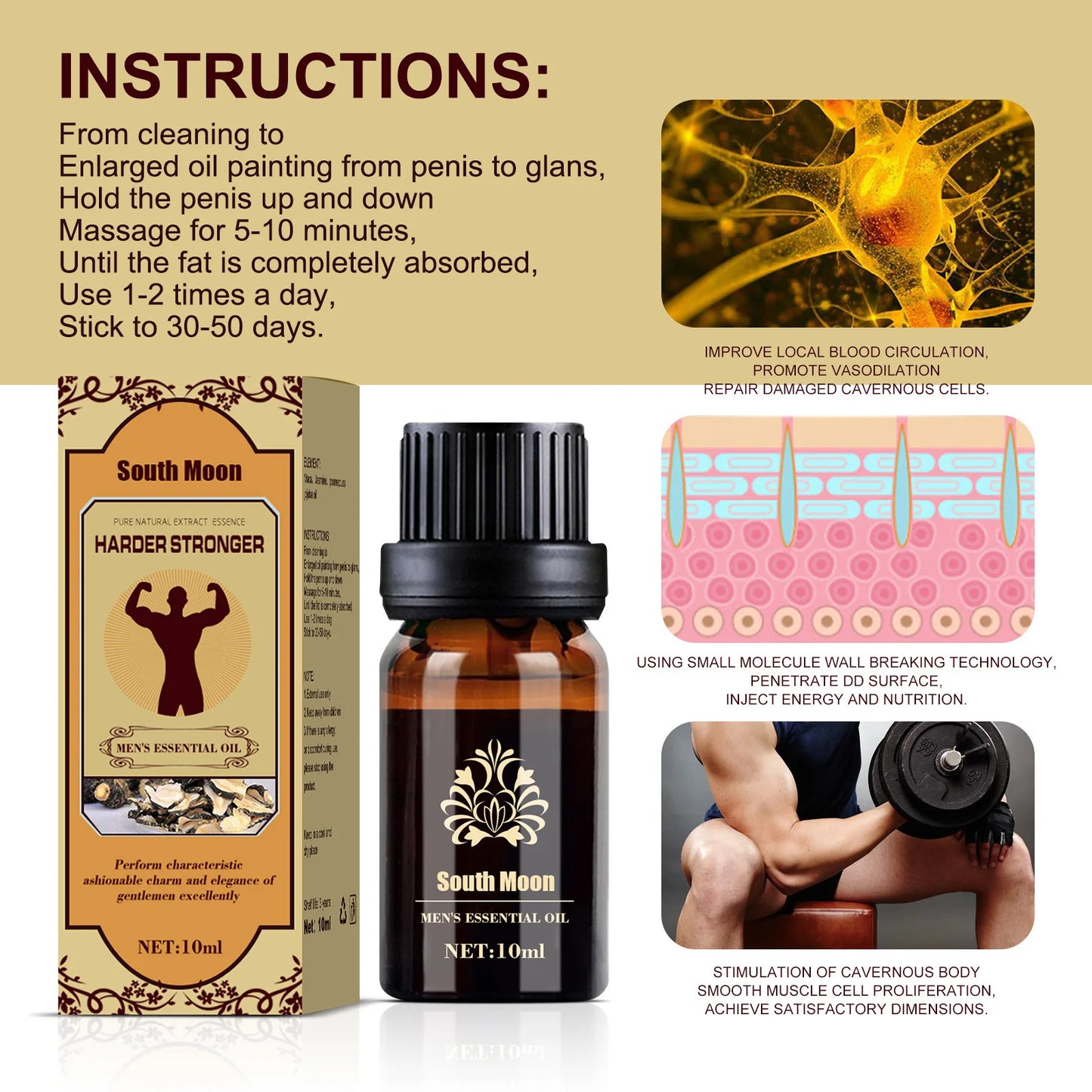 زيت عطري للرجال للعناية بالأجزاء الخاصة وتدليكها وصيانة العناية بها لتعزيز الحيوية وترطيب الرعاية الصحية