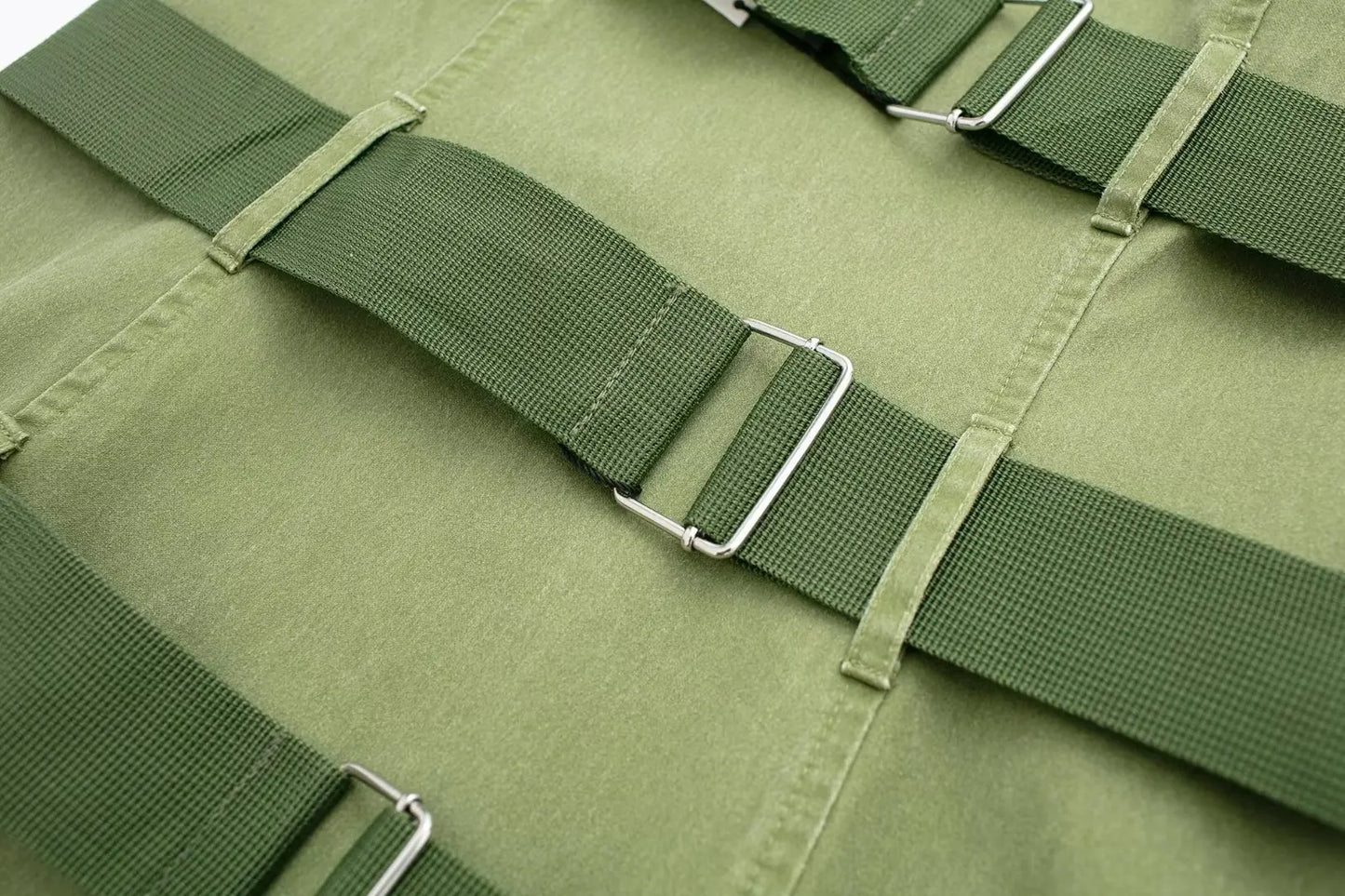 فستان نسائي عصري 2025، فستان صيفي كارجو نسائي مثير نحيف بسحاب بدون أكمام وحزام سادة ورقبة دائرية، فساتين كاجوال