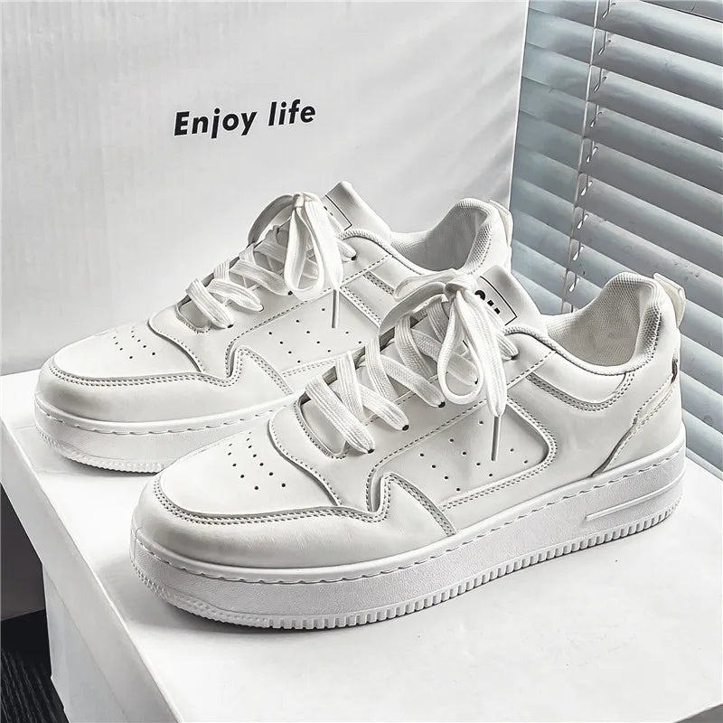 Spring and Summer Men's Shoes, New Breathable Sneakers, Men's Trendy and Versatile Thick-Soled White Shoes, Sports and Casual Sneakers
