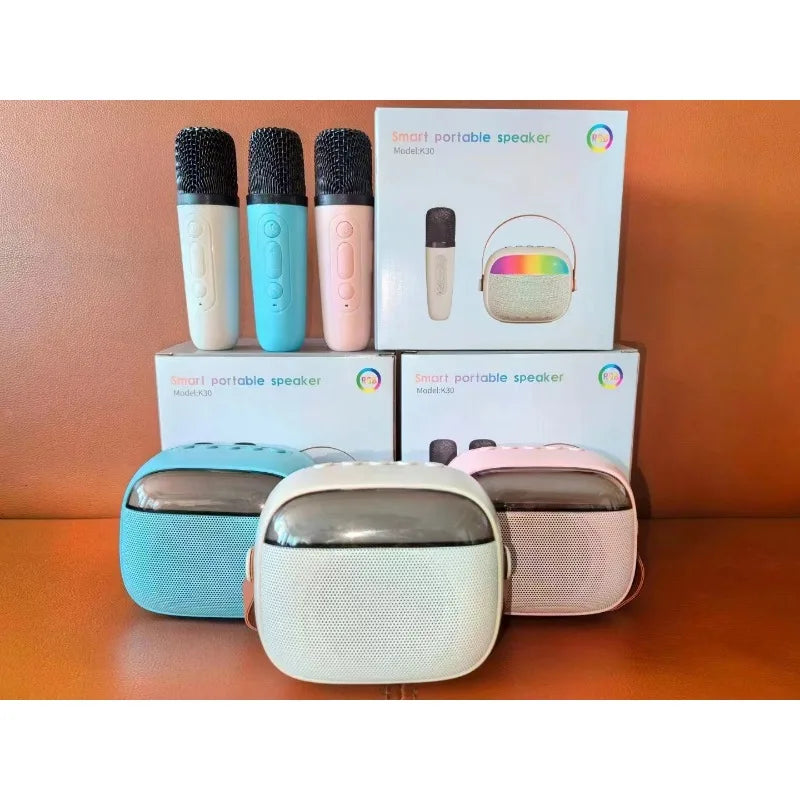 مكبر صوت بلوتوث محمول للمنزل لطيف كاريوكي صغير لاسلكي صوتي مع ميكروفون K Song Family الغناء آلة