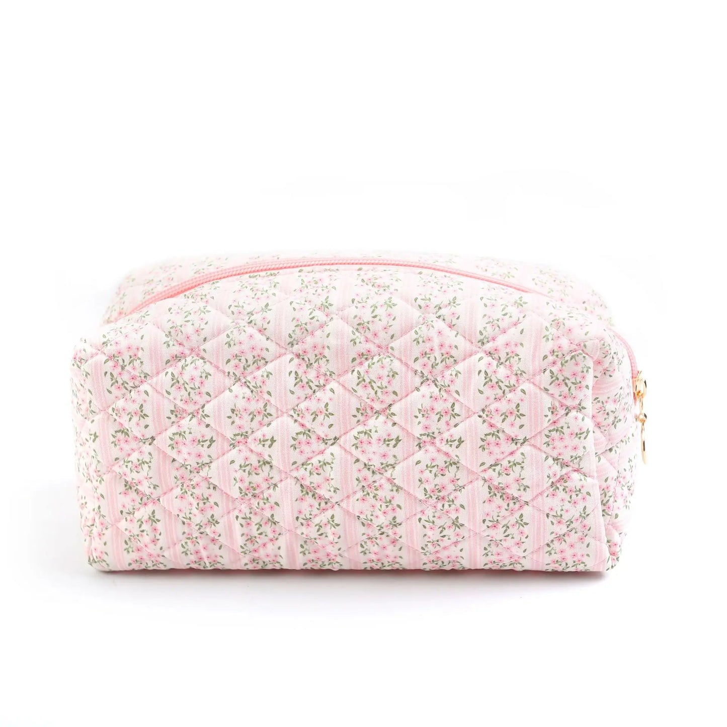 Floral Cosmetic Bag For Women And Girls Quilted Makeup Accessories Pouch For Travel Daily Travel Use Skincare Bag Multipurpose