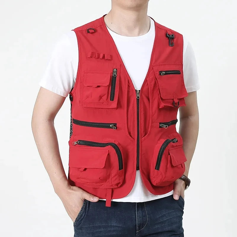 2024 Outdoor Leisure Vest Men's New Multi-Pocket Breathable Outdoor Sports Coat High-Quality Design Leisure Vest Men