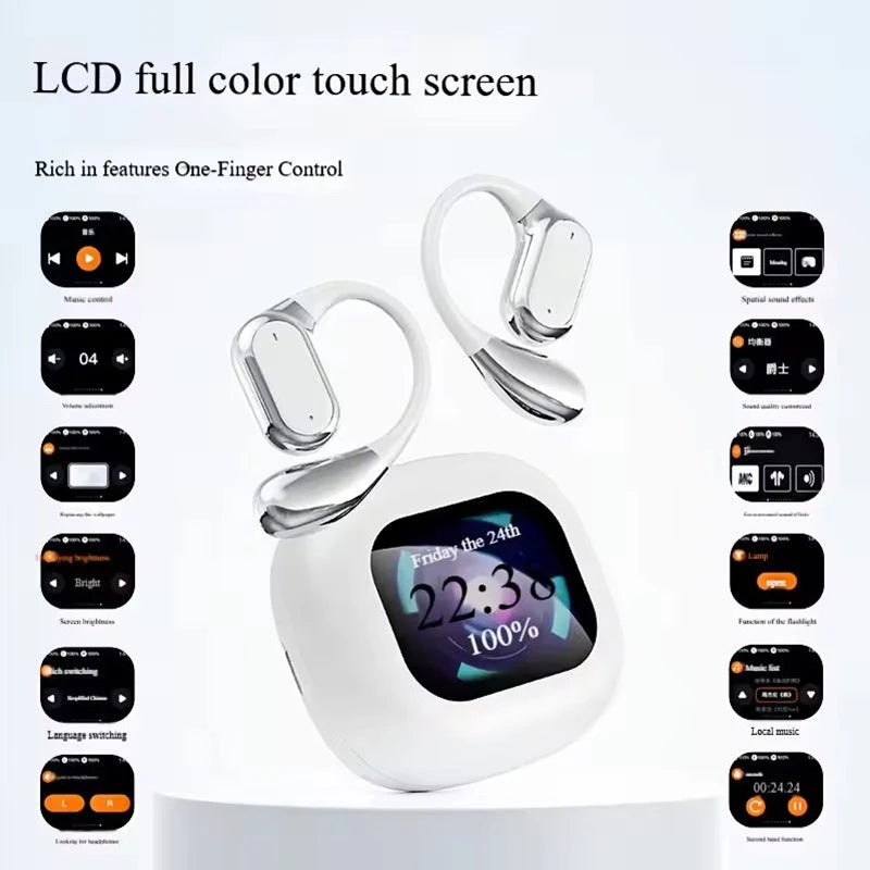 Real-Time Language Translator Headphones Bluetooth Wireless Earphones Sports Noise Reduction Earhooks Headset Smart Touch Screen