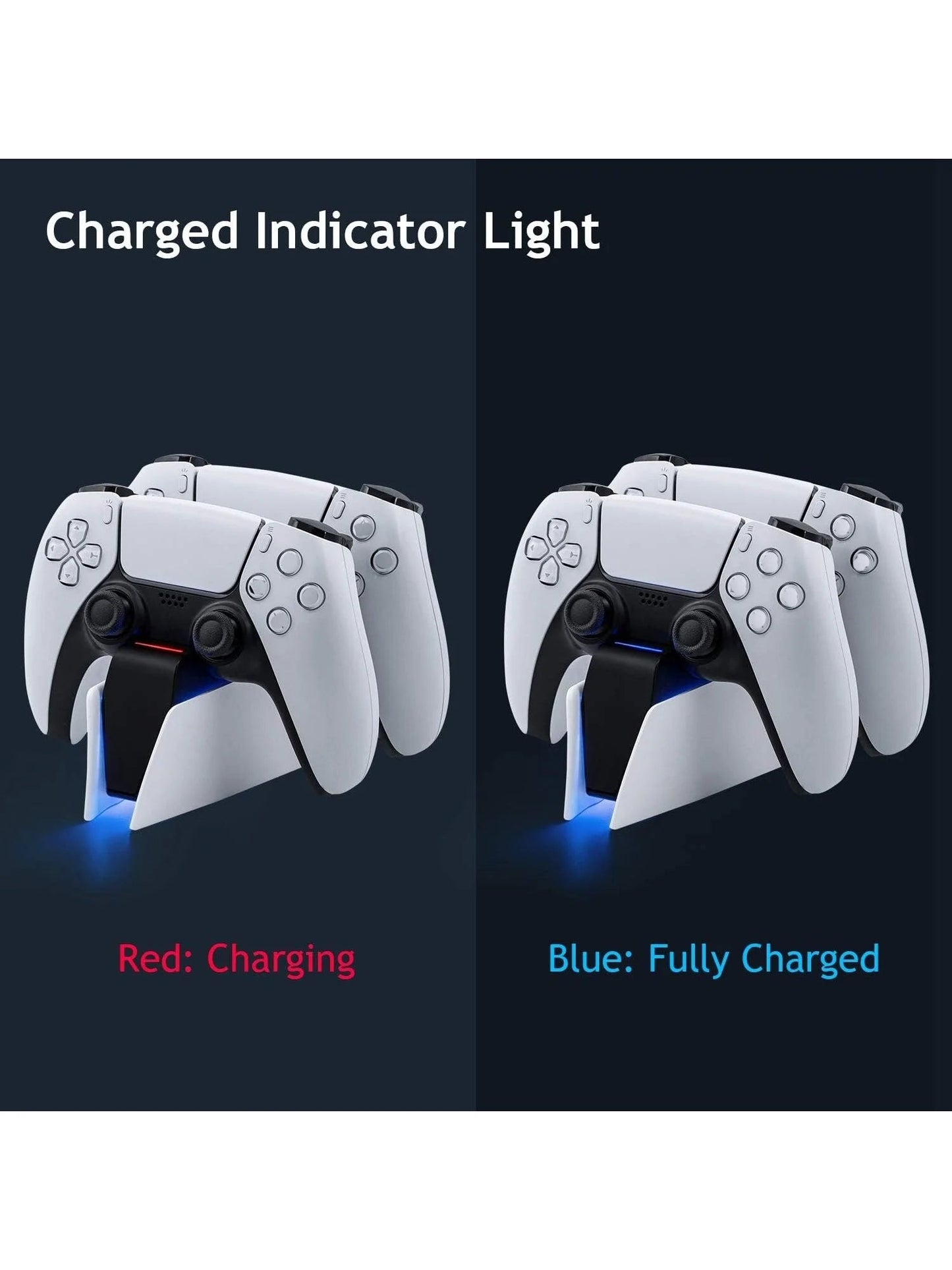 Game Wireless Charging Station for PS5 with Dual Fast Charger Dock and LED Charging Indicators SwiftNest