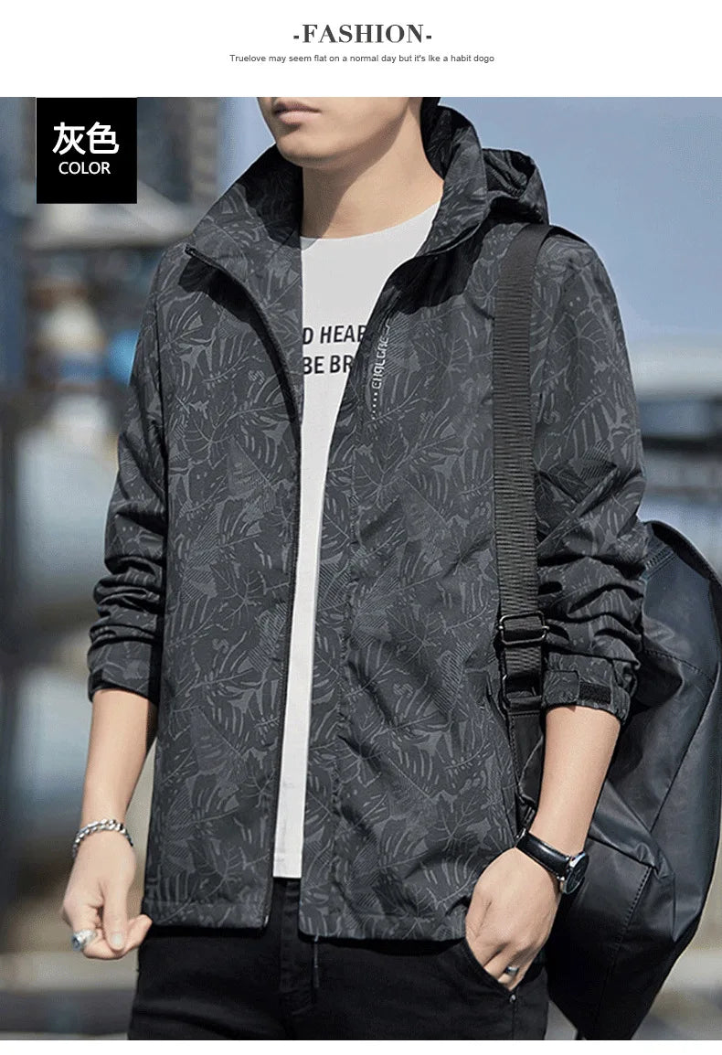Sport Coat Men's New Style Casual Waterproof Outdoor Jacket for Spring Fashion Print Men's Clothing Outdoor Jacket for Men With