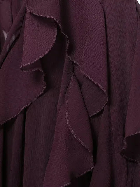 2025 New Fashion Sexy Women Translucent Ruffles Blouses V-neck Single Breasted Tierred Causal Tops Beach Style Solid Shirt SwiftNest