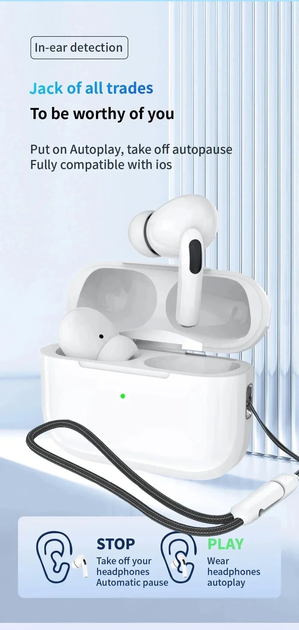 High-performance wireless Bluetooth headset - portable mini design, clear sound quality, long battery life, suitable for sports