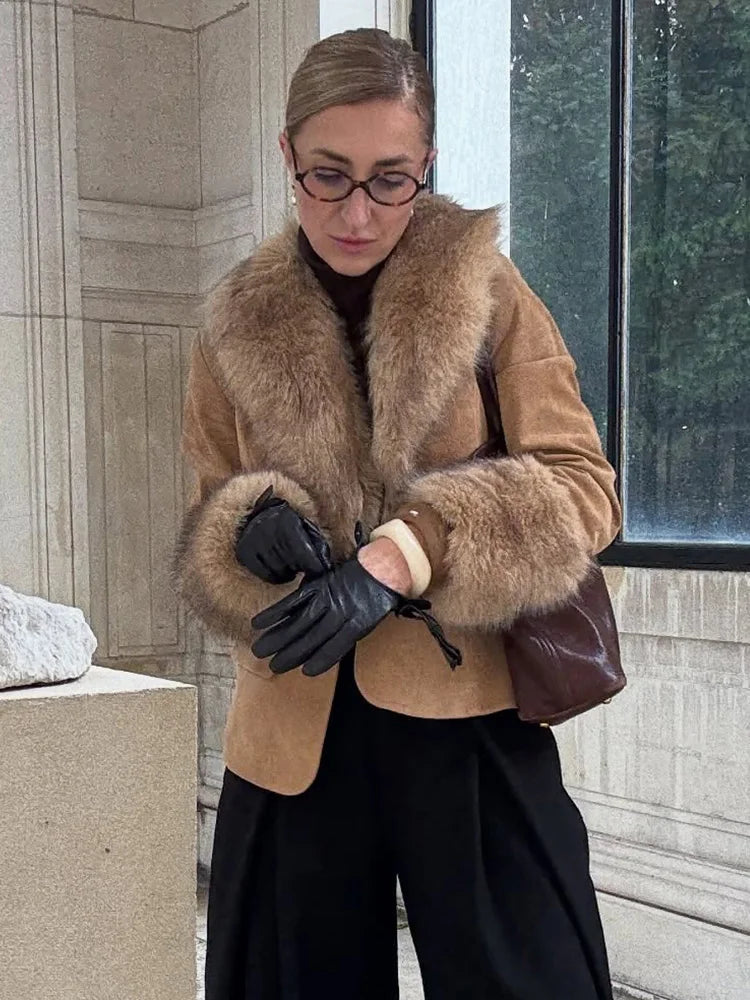 HH Women Winter Fashion Turn-down Collar Solid Straight Blazer Slim Fit Long Sleeve One Button Pocket Streetwear Suit Jacket SwiftNest