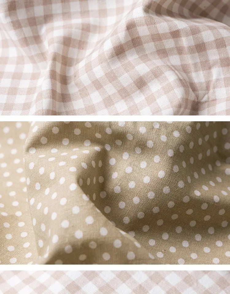 Linen Cotton Fabric Cloth For Patchwork Quilting Dot Fabrics DIY Bags Baby Clothing Dress Handmade Sewing Textile Materials