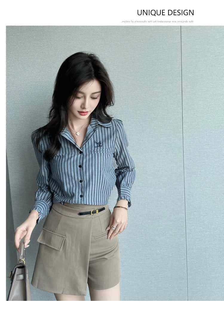 Fashion design Women Blouses for a Chic Look New elegant office ladies striped shirts tops