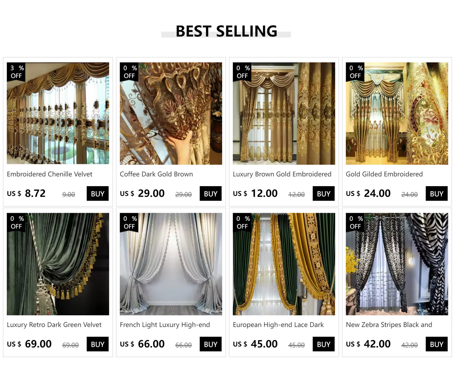 European Curtains for Living RoomCustom New High-end Villa  French Bedroom Velvet Embroidered American Cotton Wool Large Flowers