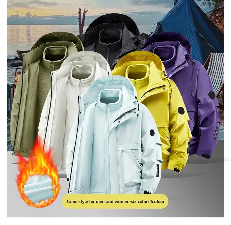 Jacket men's jacket jacket autumn and winter jacket three-in-one outdoor sports jacket fleece jacket inner jacket jacket
