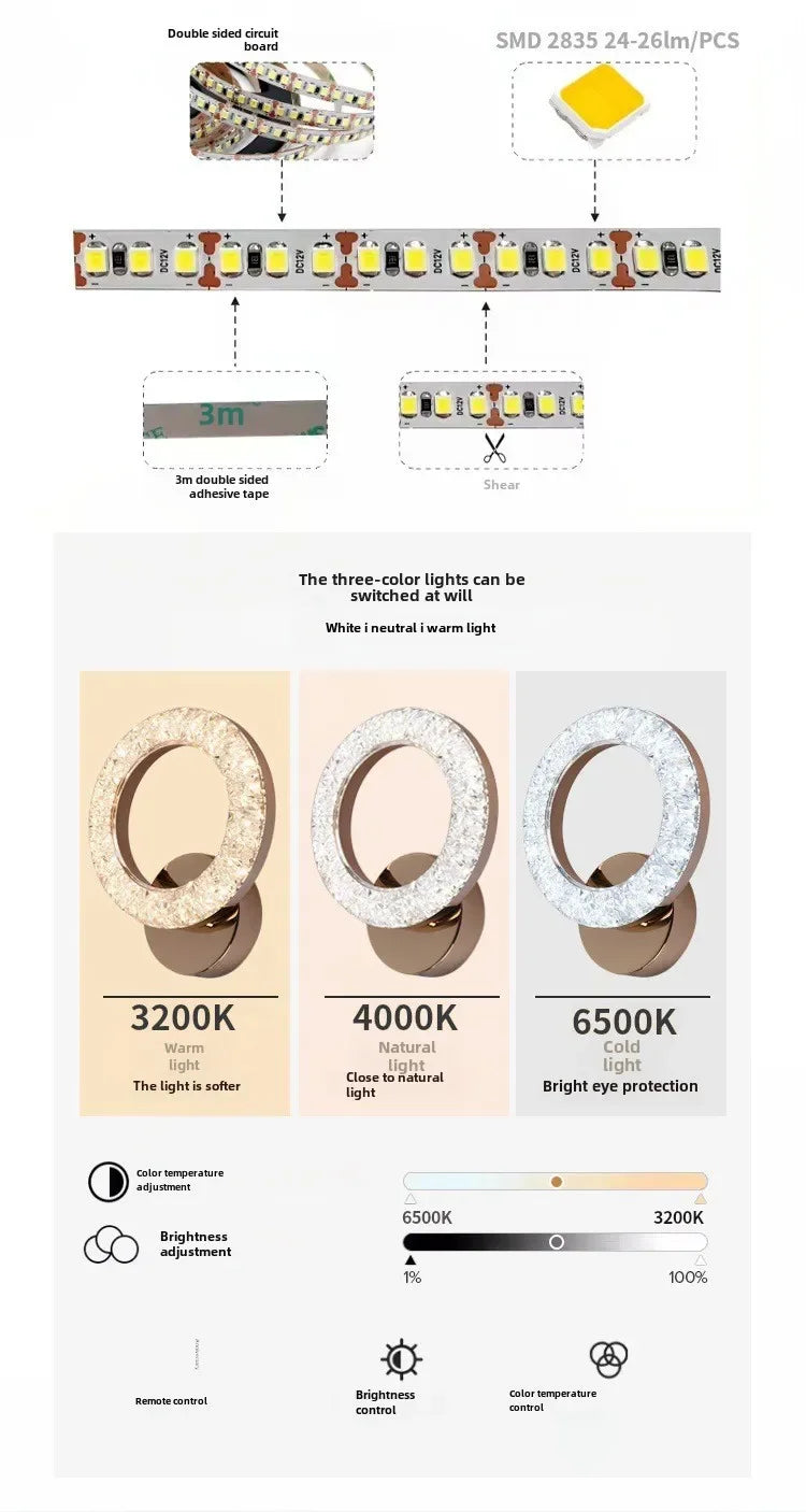 Bedside lamp bedroom decoration new master living  staircase modern simple background aisle wall light