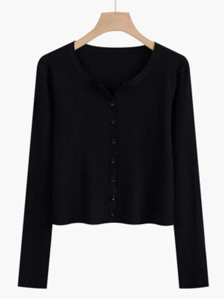 2025 Fashion Women Sweater Female Cardigan Thin Outerwear Short Short Design Sweater Long-sleeve Small Cape Blusa Feminina