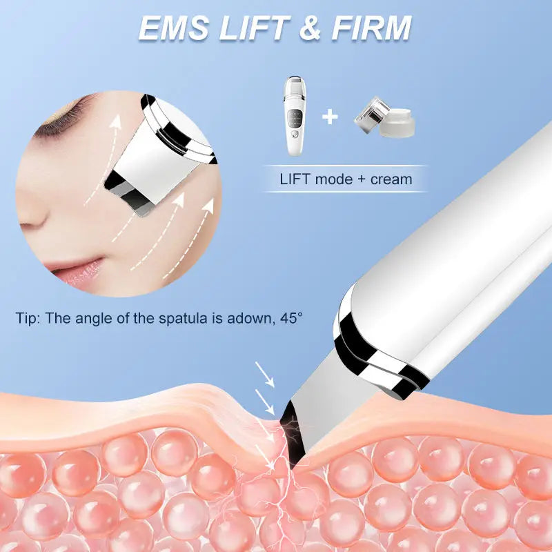 Personal Care Face Exfoliating Device Deep Cleansing Ultrasonic Face Spatula Facial Skin Scrubber